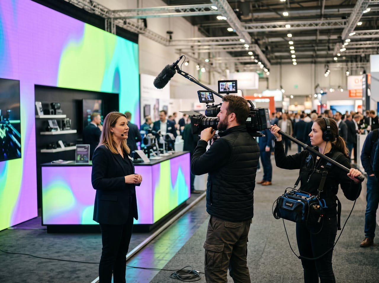 Riprese video LP MEDIA a uno stand fieristico
